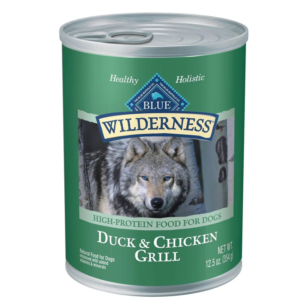 Blue Buffalo Wilderness Grain Free High Protein Wet Dog Food Duck & Chicken Grill - 12.5oz - Image 1