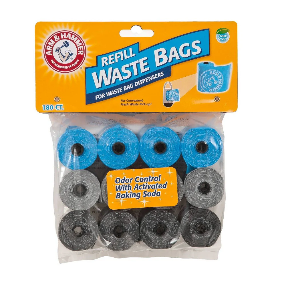Arm & Hammer Disposable Dog Waste Bag Refills  Assorted Colors  180 Count - Image 1
