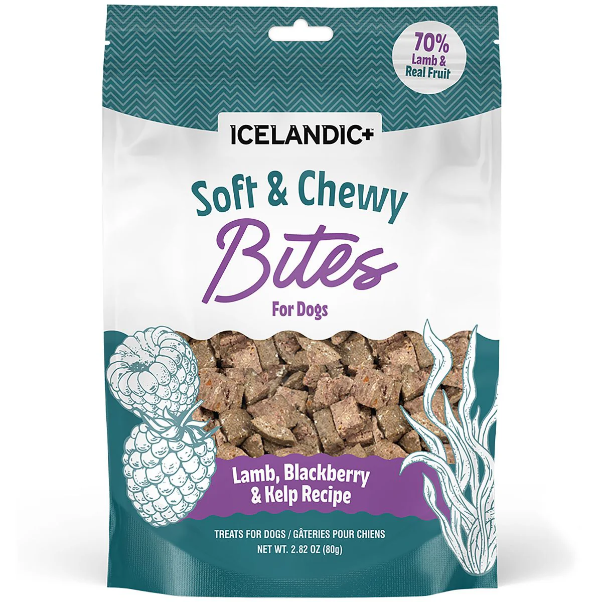 Icelandic+ Dog Treat Soft & Chewy Bites Beef Plum & Kelp 2.82oz - Image 1