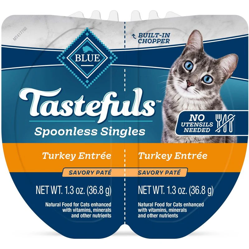 Blue Buffalo Tastefuls Spoonless Singles Turkey Entree Pate Adult Dry Cat Food - 2.6oz - Image 1