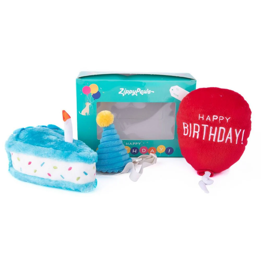 ZippyPaws Display Birthday Box Dog Toy - 3pk - Image 1