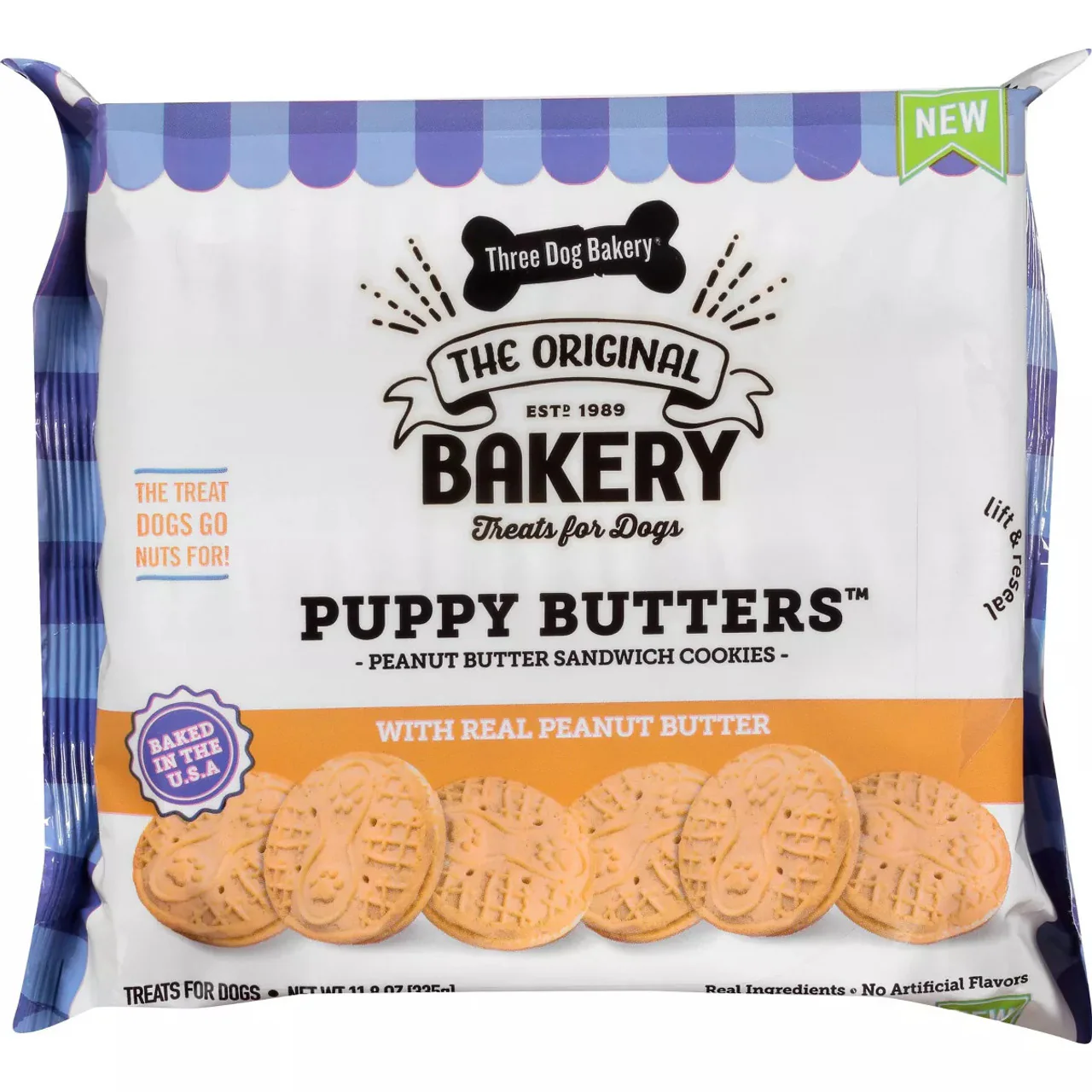 Three Dog Bakery Puppy Butters Dog Treats, 11.8oz - Image 1