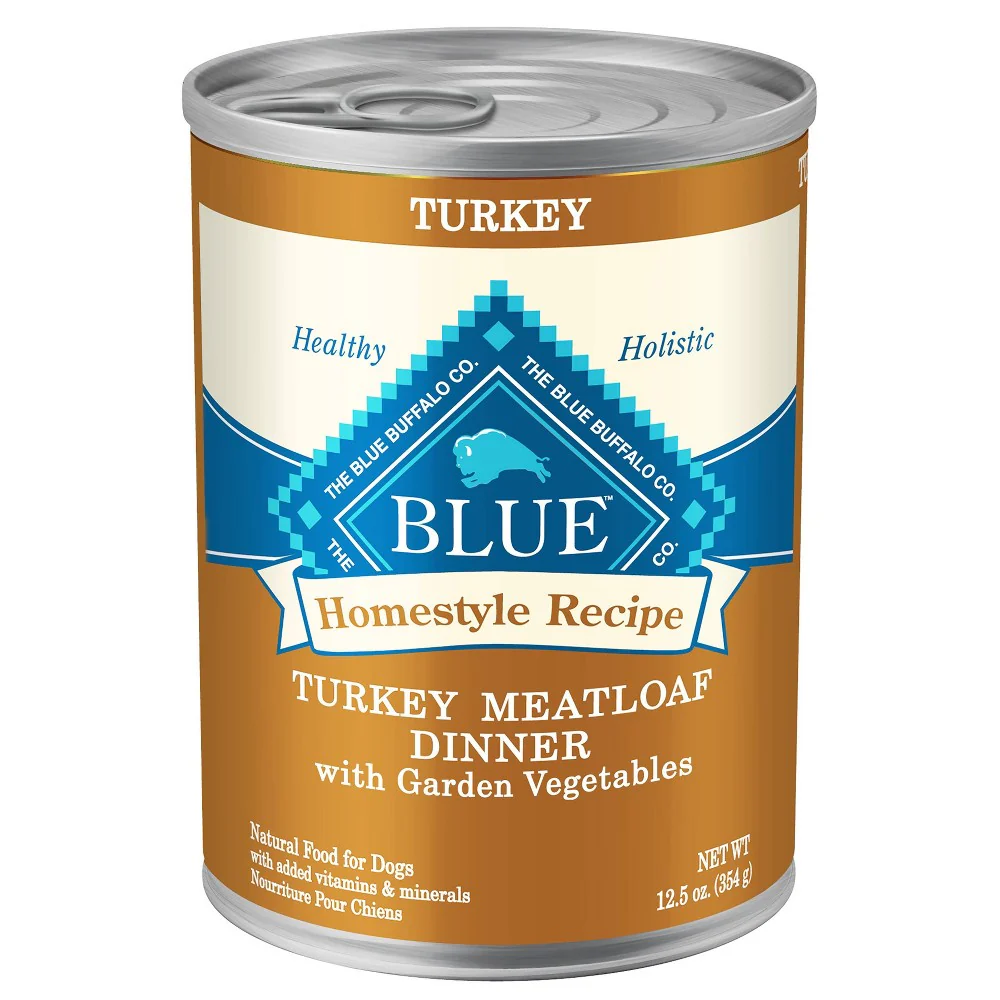Blue Buffalo Homestyle Recipe Turkey Pate Wet Dog Food for Adult Dogs  Whole Grain  12.5 oz. Can - Image 1