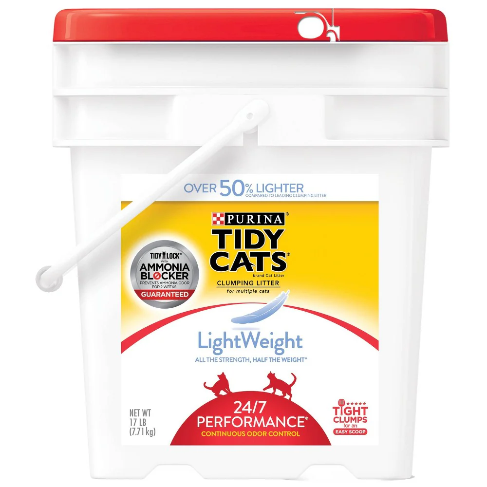 Purina Tidy Cats Light Weight  Low Dust  Clumping Cat Litter 24/7 Performance Multi Cat Litter  17 lb. Pail - Image 1