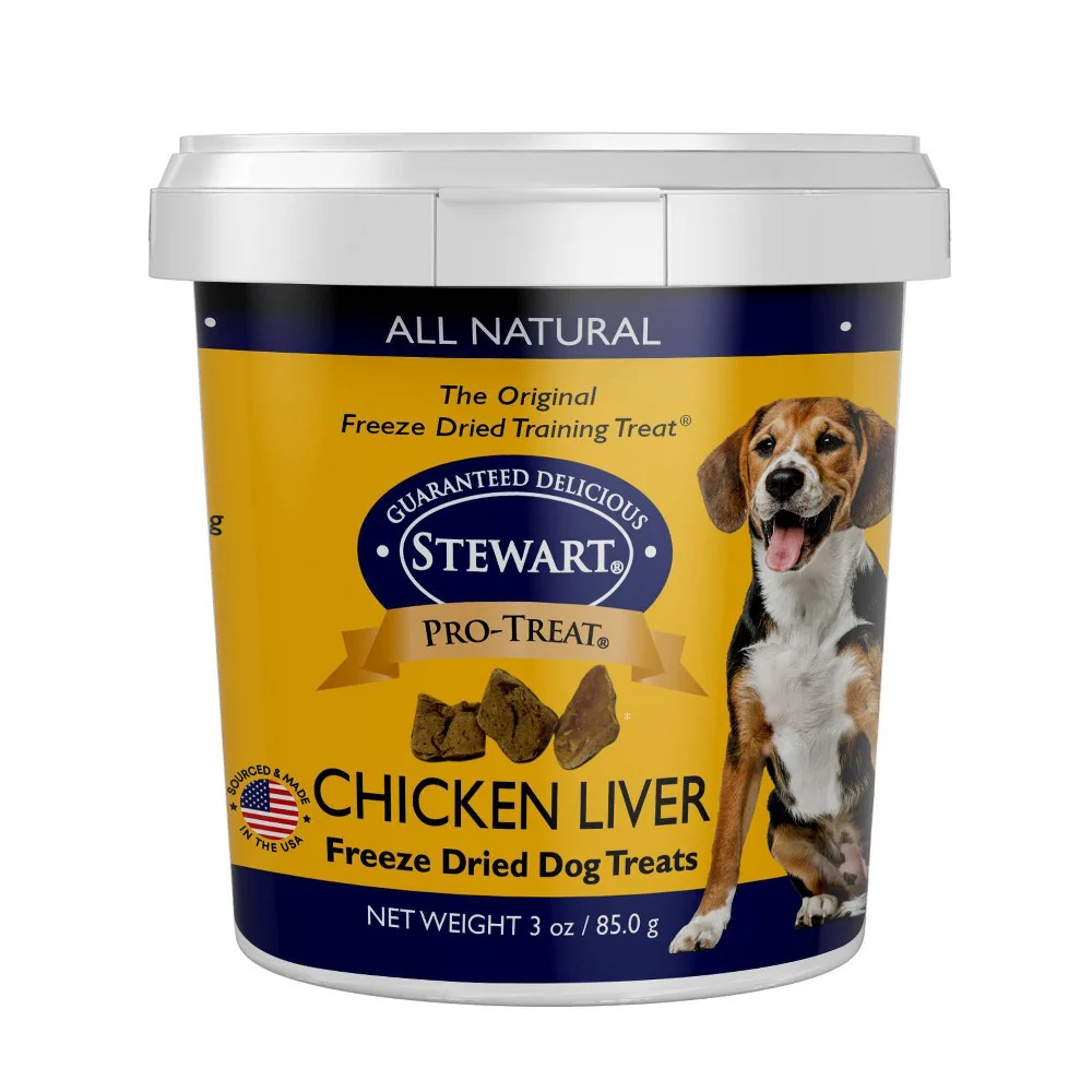 Stewart Pro Freeze Dried Dog Treat Chicken Liver 3oz - Image 1