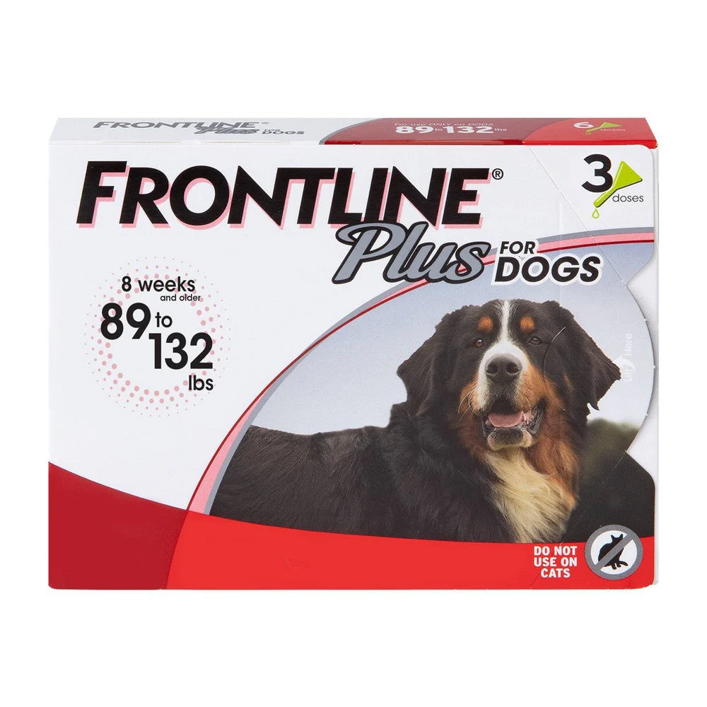 FRONTLINE Plus for Extra Large Dogs (89-132 lbs) Flea and Tick Treatment  3 Doses - Image 1