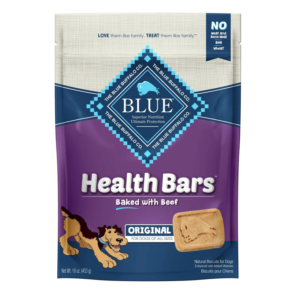 Blue Buffalo Health Bars Natural Crunchy Dog Treats Biscuits  Beef 16-oz bag - Image 1