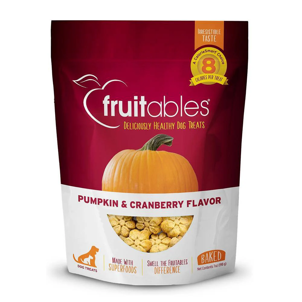 Fruitables Baked Low Calorie Dog Treats  Pumpkin and Cranberry Flavor  7 Ounces - Image 1