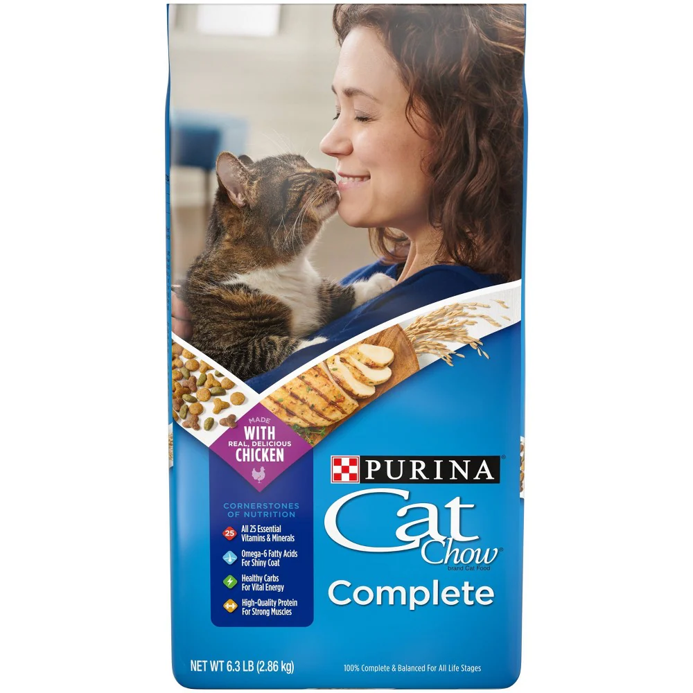 Purina Cat Chow High Protein Dry Cat Food  Complete  6.3 lb. Bag - Image 1