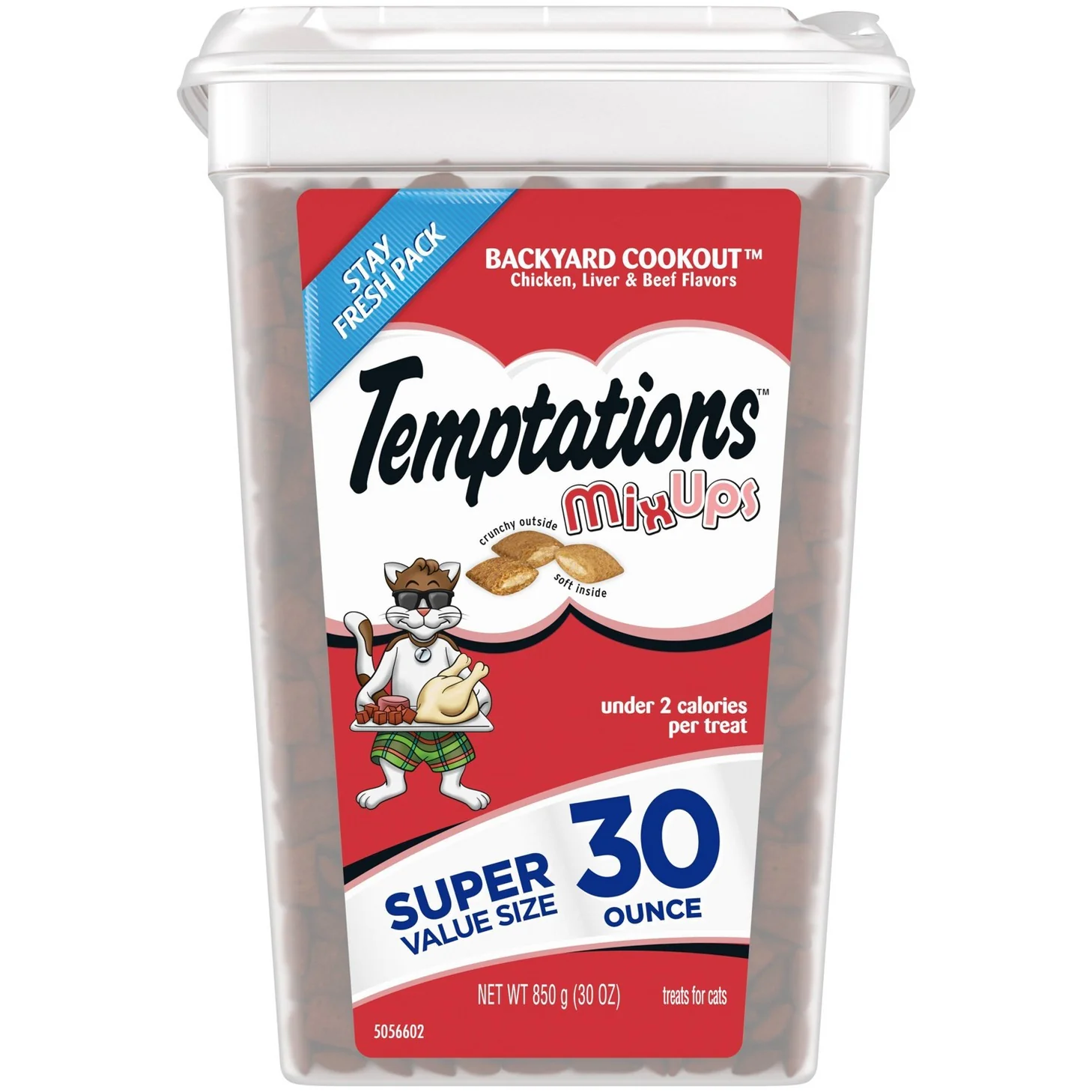 Temptations Mix Ups Backyard with Chicken,Liver and Beef Flavor Cookout Crunchy Cat Treats 30oz - Image 1