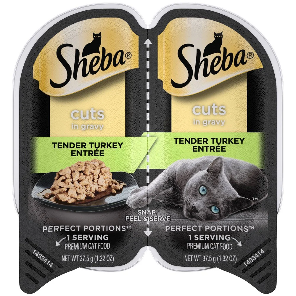 SHEBA Wet Cat Food Cuts in Gravy Tender Turkey Entree - Image 1