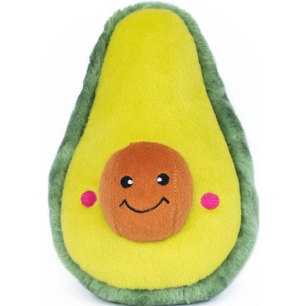 ZippyPaws Nomnomz Avocado Dog Toy - Soft Plush Squeaker Toy for Small  Medium  Large Dogs - Image 1