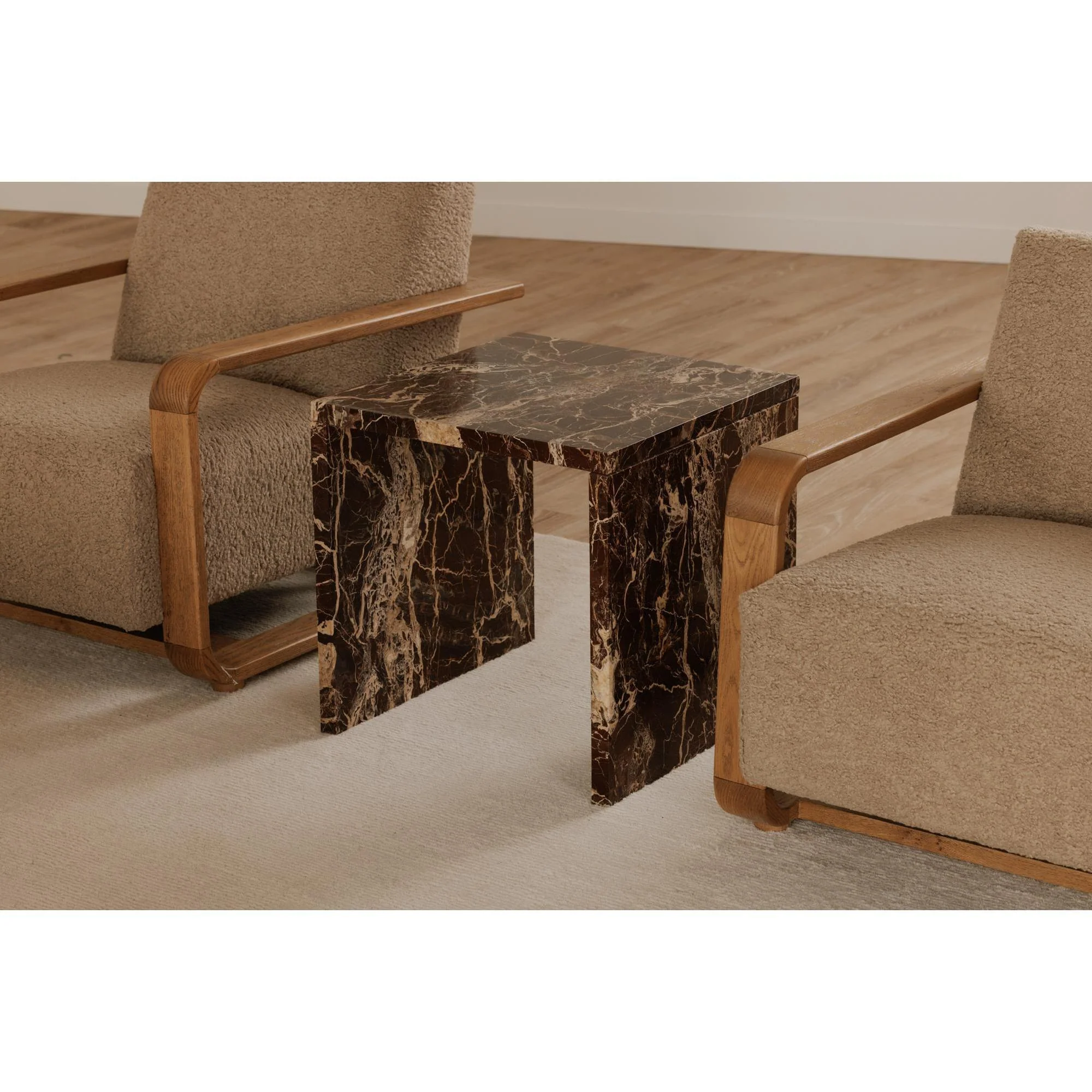 Rosa Accent Table Rosso Levanto Marble - Image 2