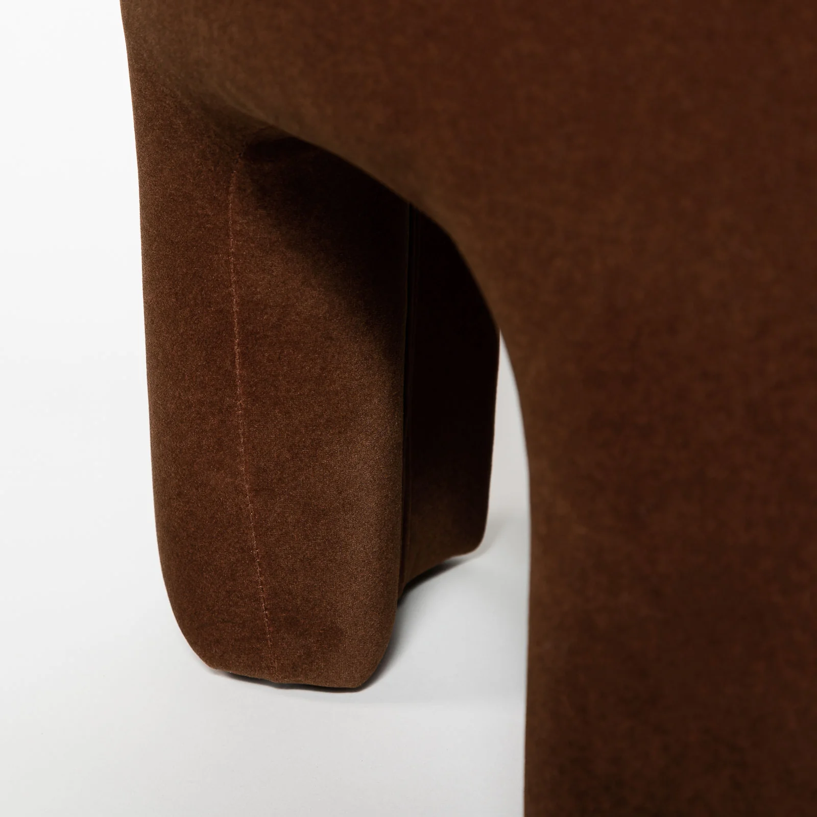 Velvet Chestnut Ottoman - Image 3