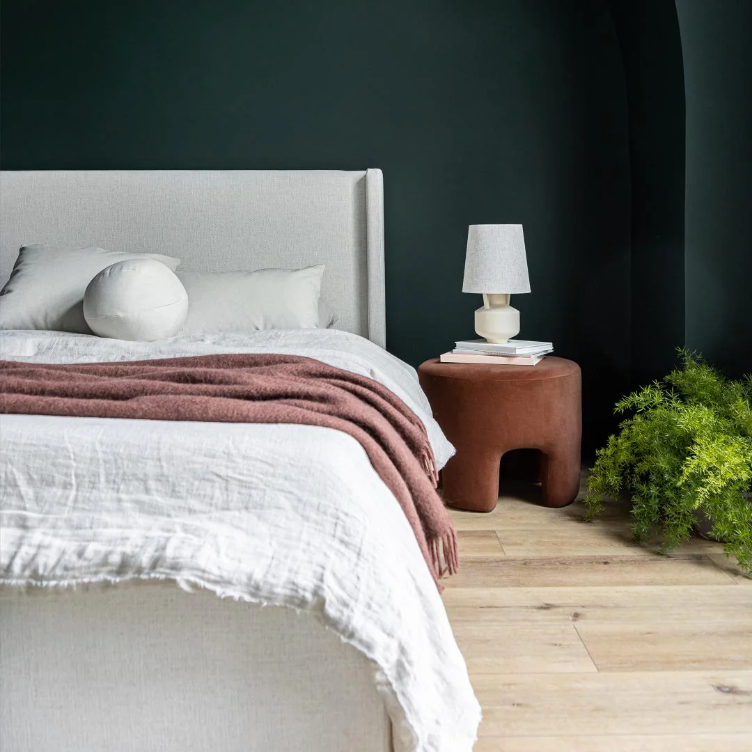Velvet Chestnut Ottoman - Image 2