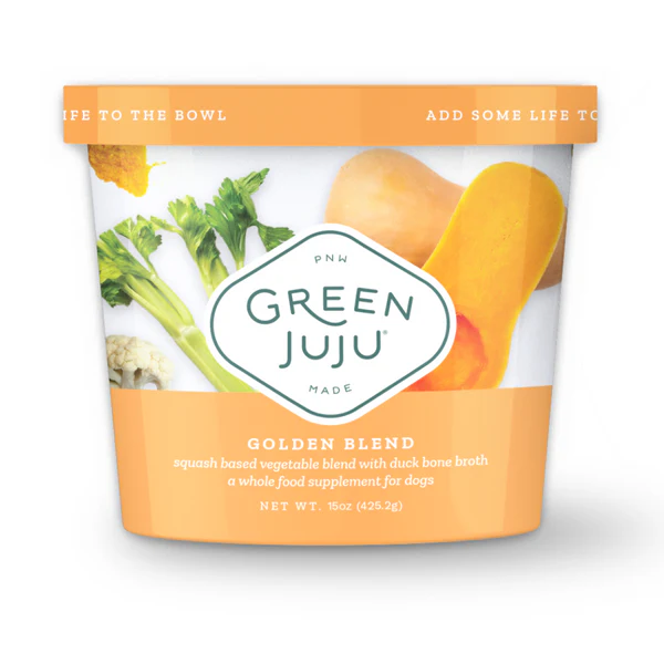 Green Juju Frozen whole Food Suppliment for dogs 15oz Golden Blend - Image 1