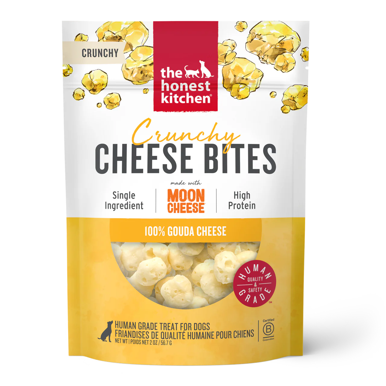 Honest Kitchen Crunchy Cheese Bites w/Moon Cheese 100% Gouda Cheese 2oz - Image 1