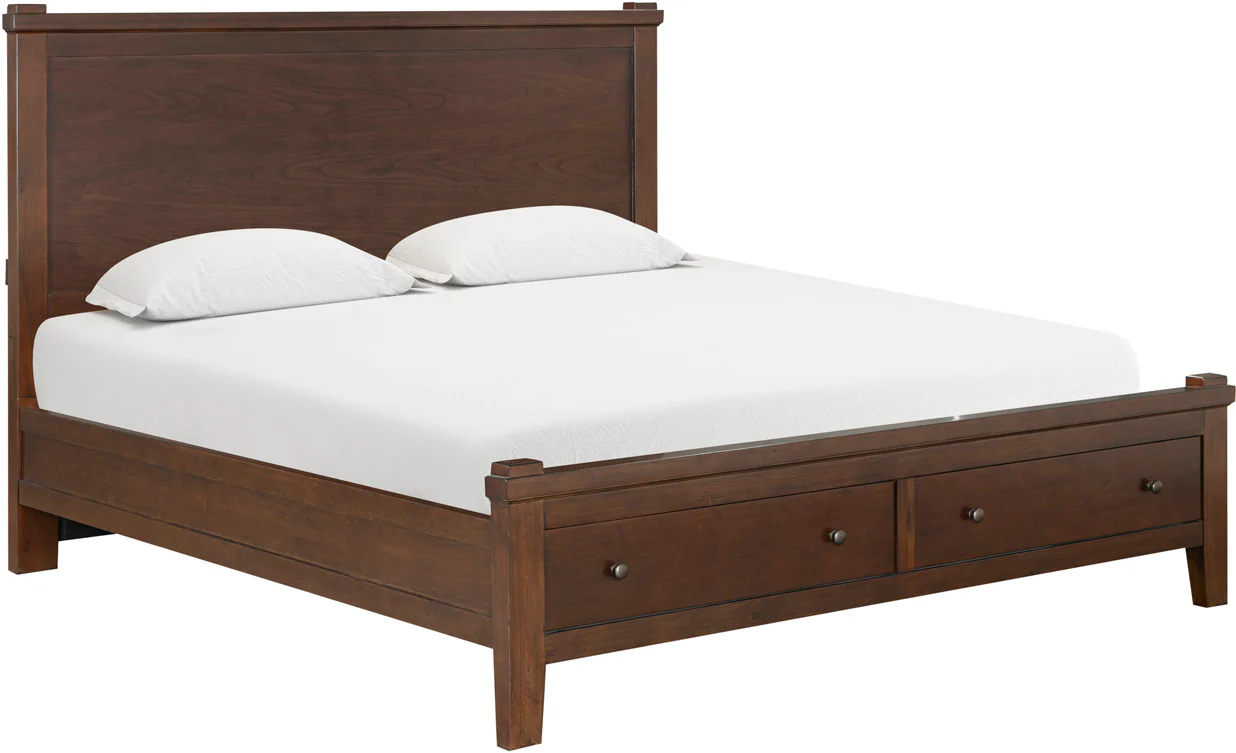 I3356-402/403D/412 Channing Group Queen Bed with Storage by Aspenhome – Harvest Cherry