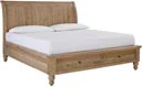 Aspenhome Cambridge Khaki Queen Sleigh Bed with Low profile FB ICB400/402L/403-KHK-3 - Image 1