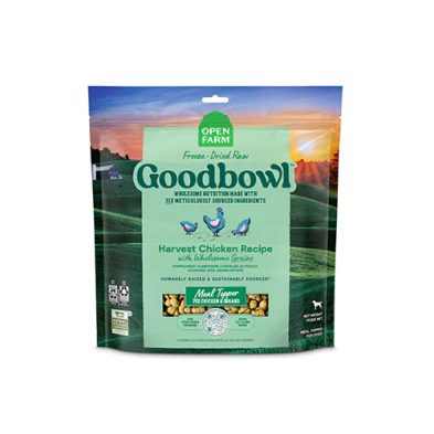 Open Farm Goodbowl Harvest Chicken Recipe Freeze Dried Raw Topper 46oz Bag