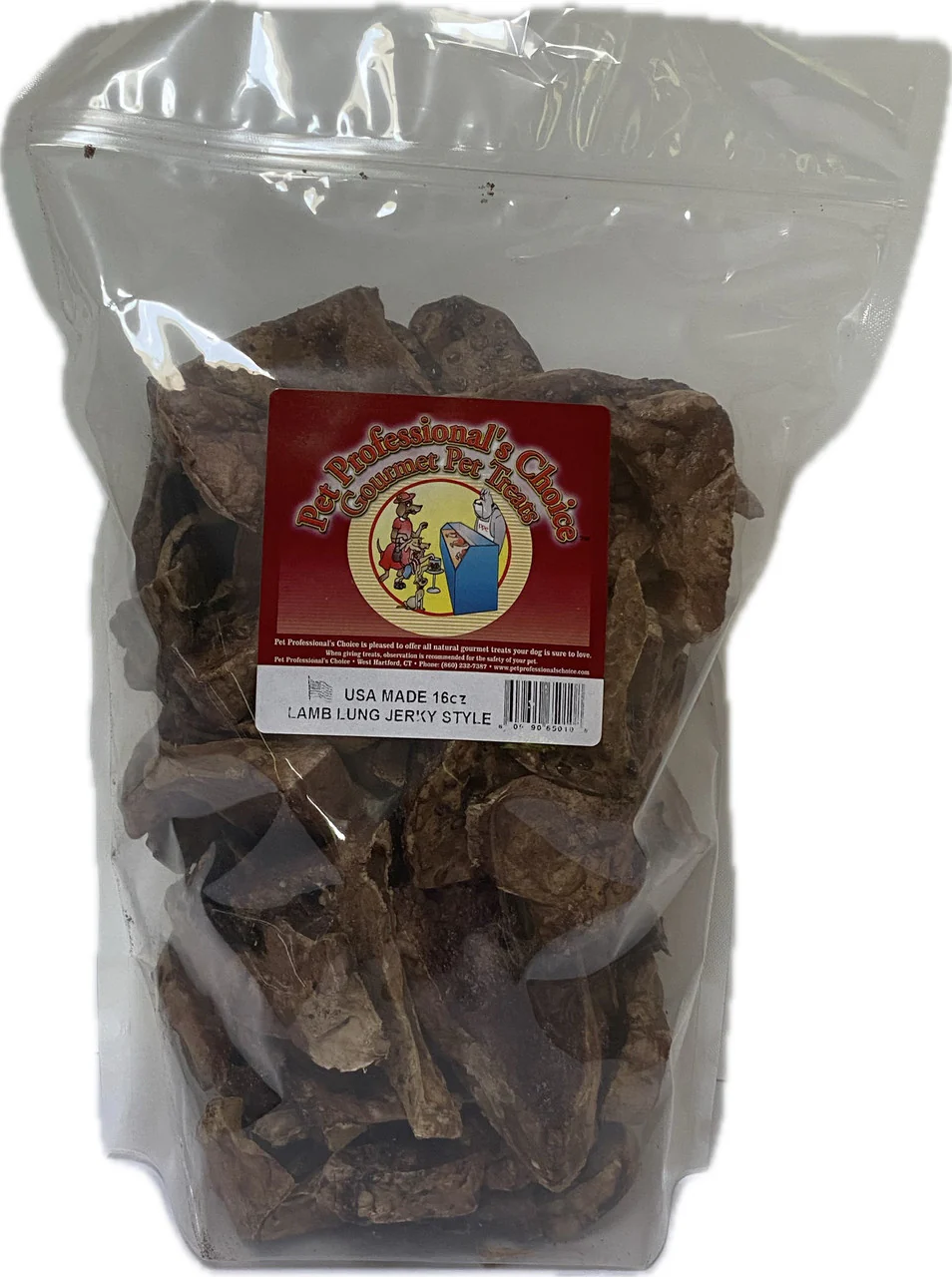 PPC 16oz USA Lamb Lung Dog Treats - Image 1
