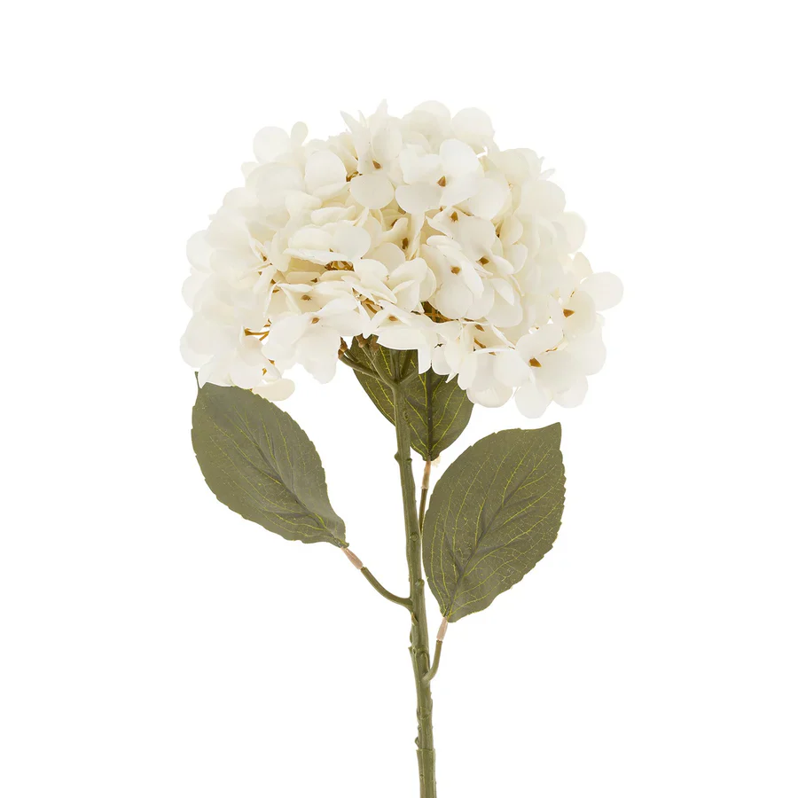 Hydrangea White Faux Floral Stem - Image 2