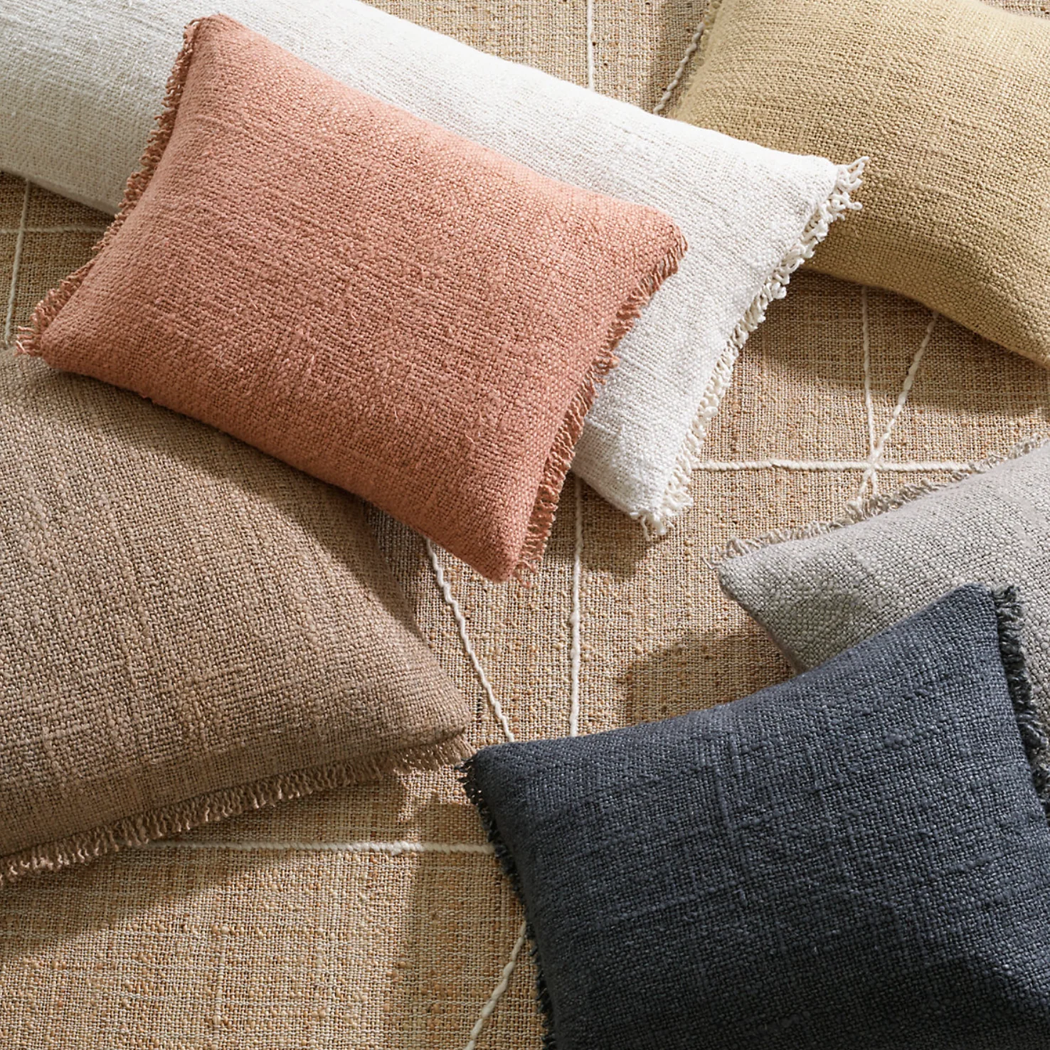 Mongolia Linen Pillow, Nude - Image 2