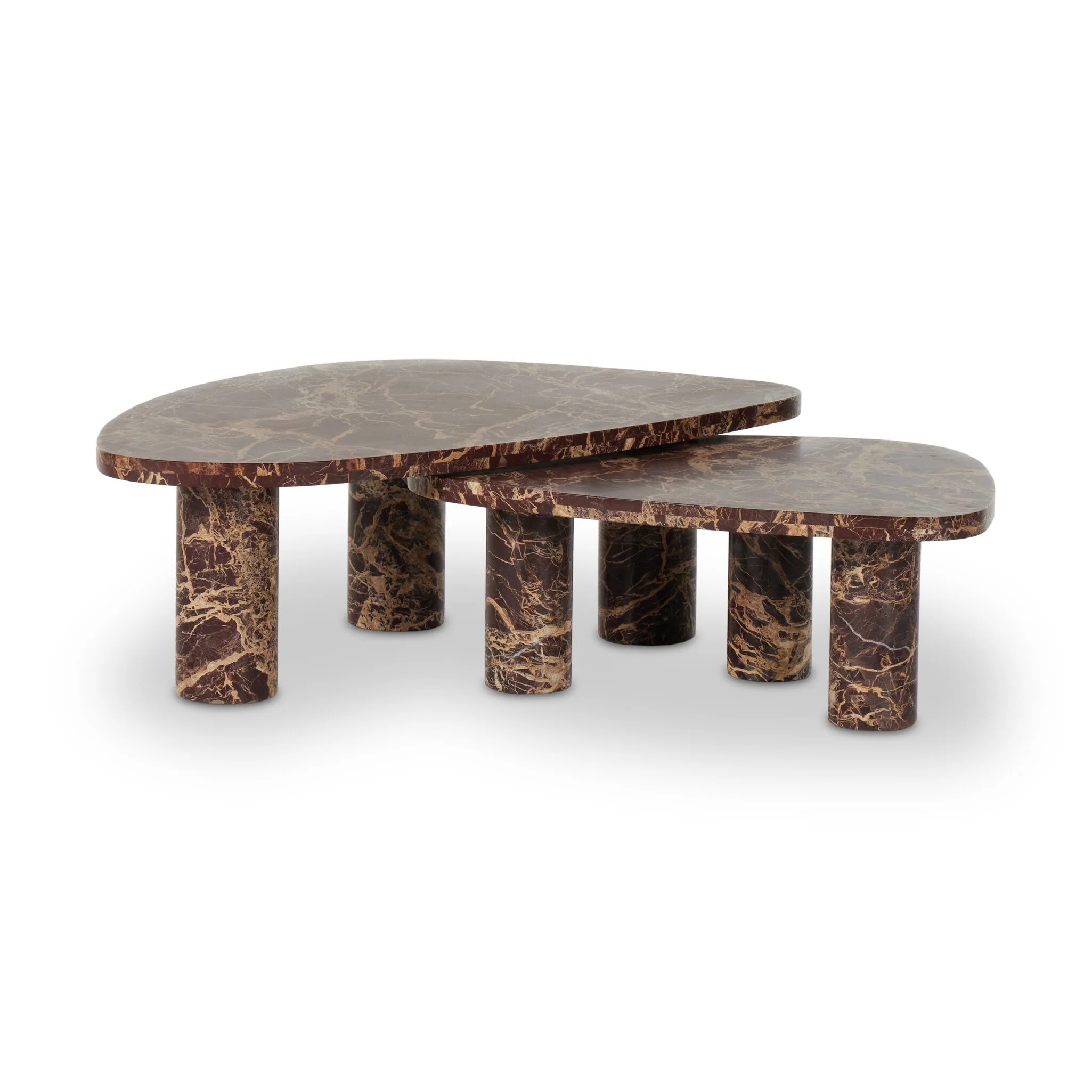 Vanya Coffee Table Set, Merlot - Image 1
