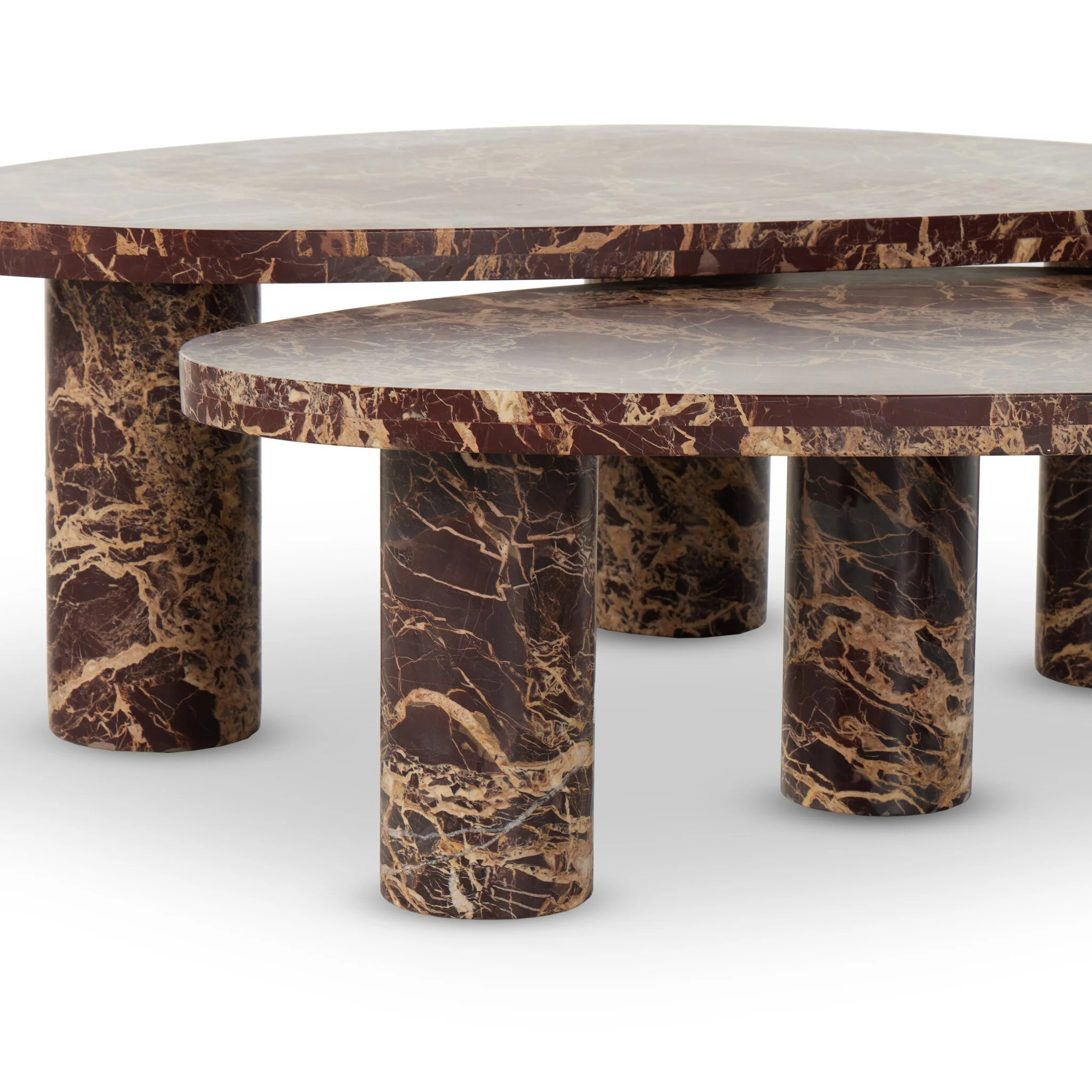 Vanya Coffee Table Set, Merlot - Image 3