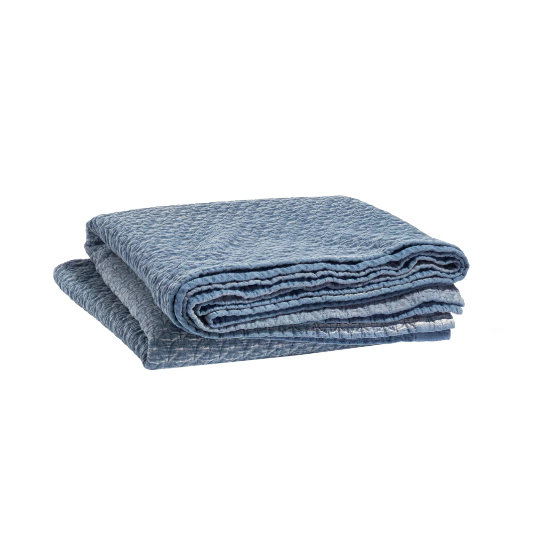 Naia Matelassé Coverlet, Indigo - Image 2