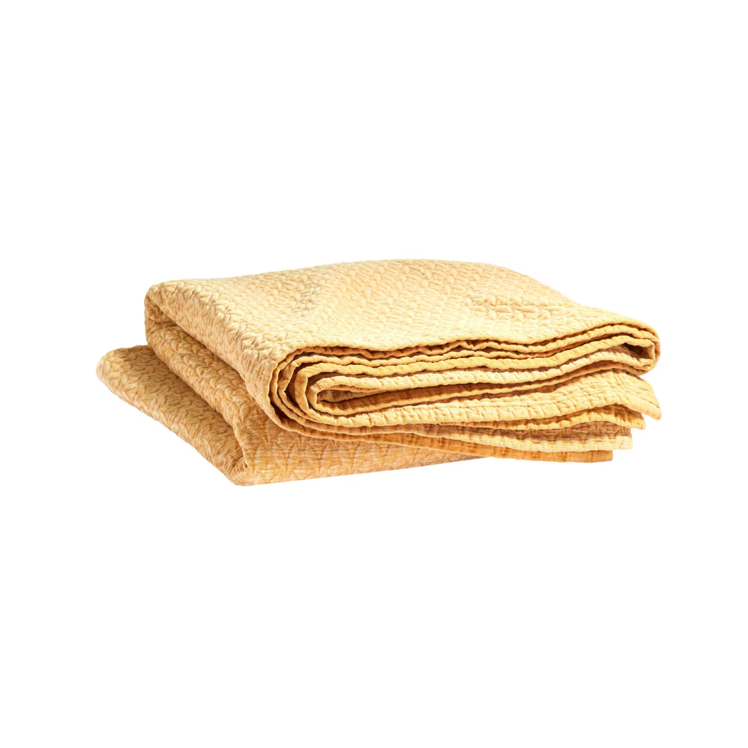 Naia Matelassé Coverlet, Ochre - Image 3