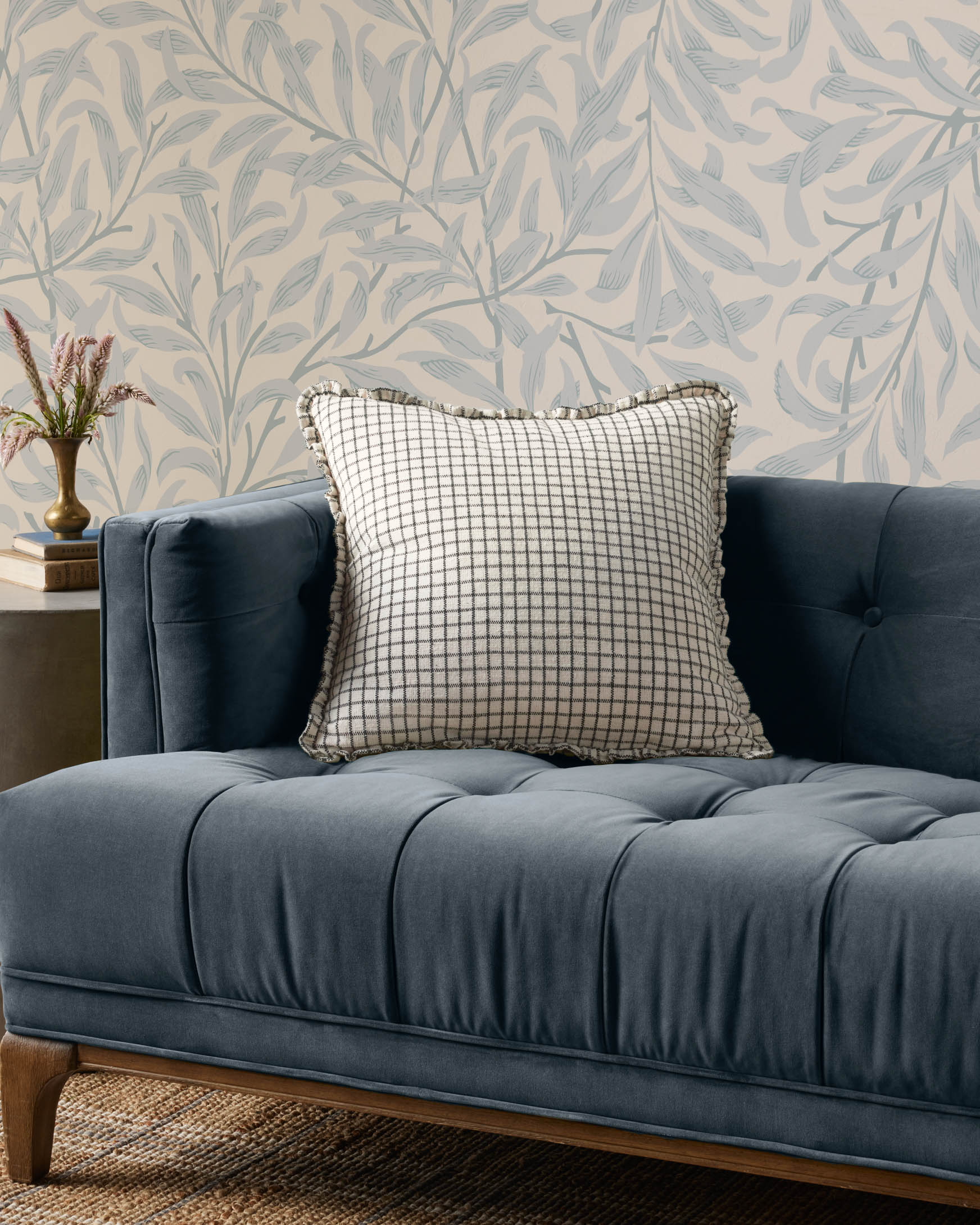 Chris Loves Julia × Loloi Ivory / Black Ruffle Pillow - Image 3