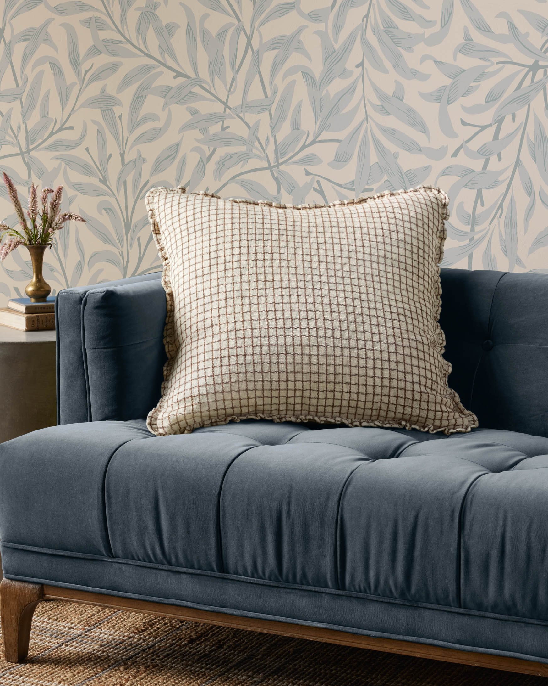 Chris Loves Julia, Dinah Ruffle Ivory / Earth Pillow - Image 2