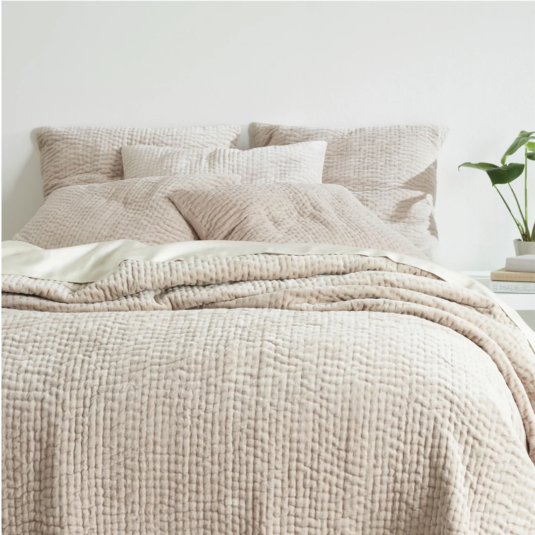Valerie Velvet Quilt, Grey - Image 1