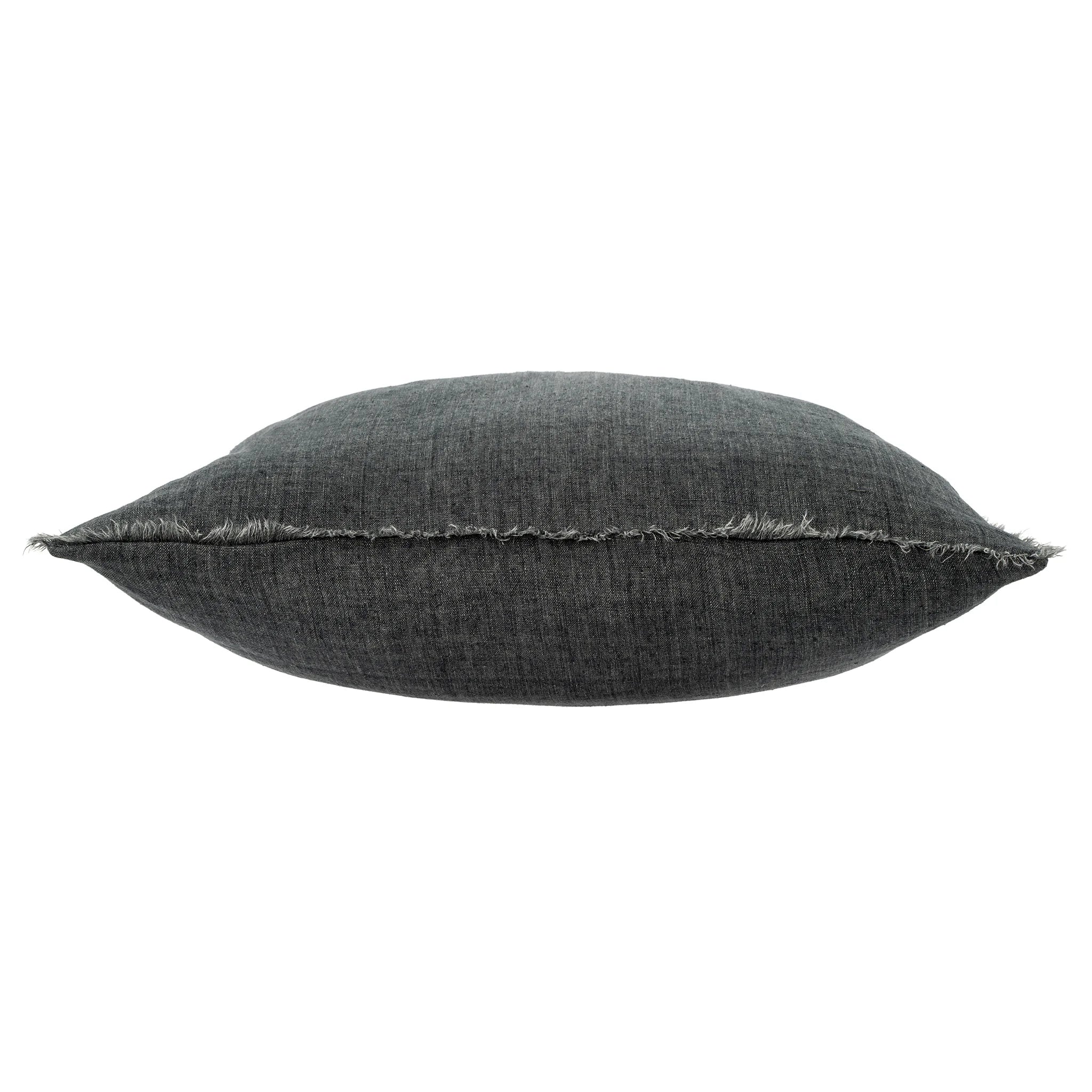 Lina Linen Charcoal Pillow - Image 2
