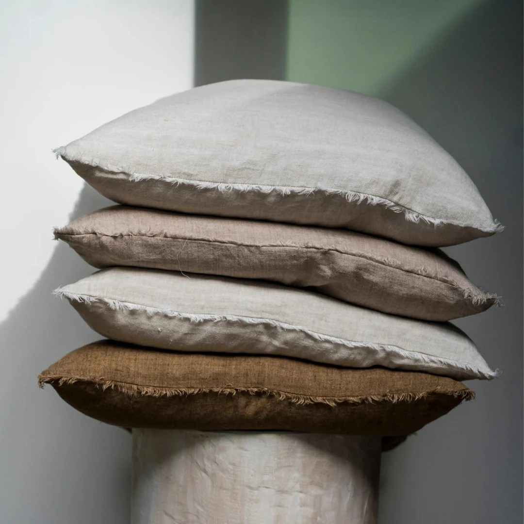 Lina Linen Oat Pillow - Image 2