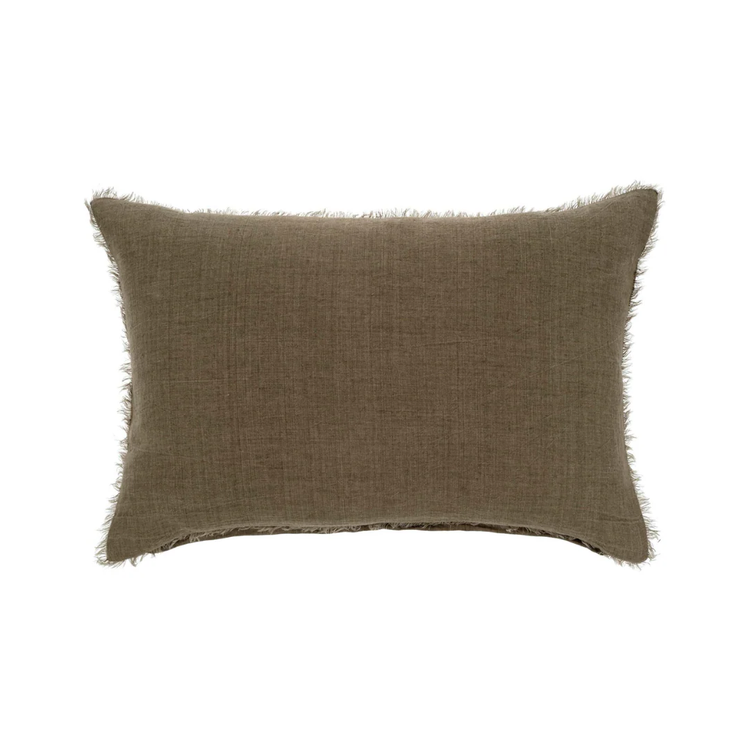 Lina Linen Mink Pillow - Image 1