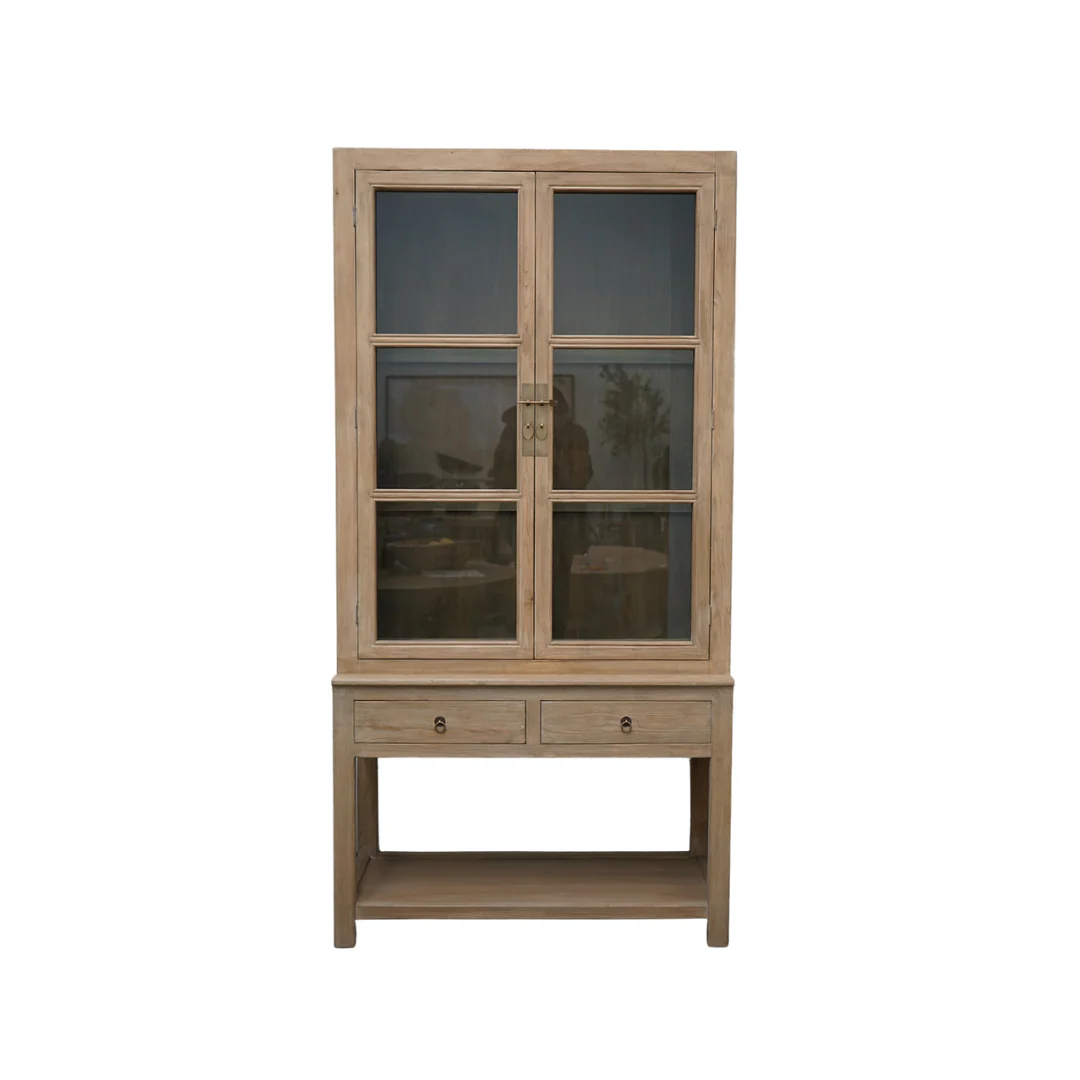 Rosalie Reclaimed Wood Glass Cabinet