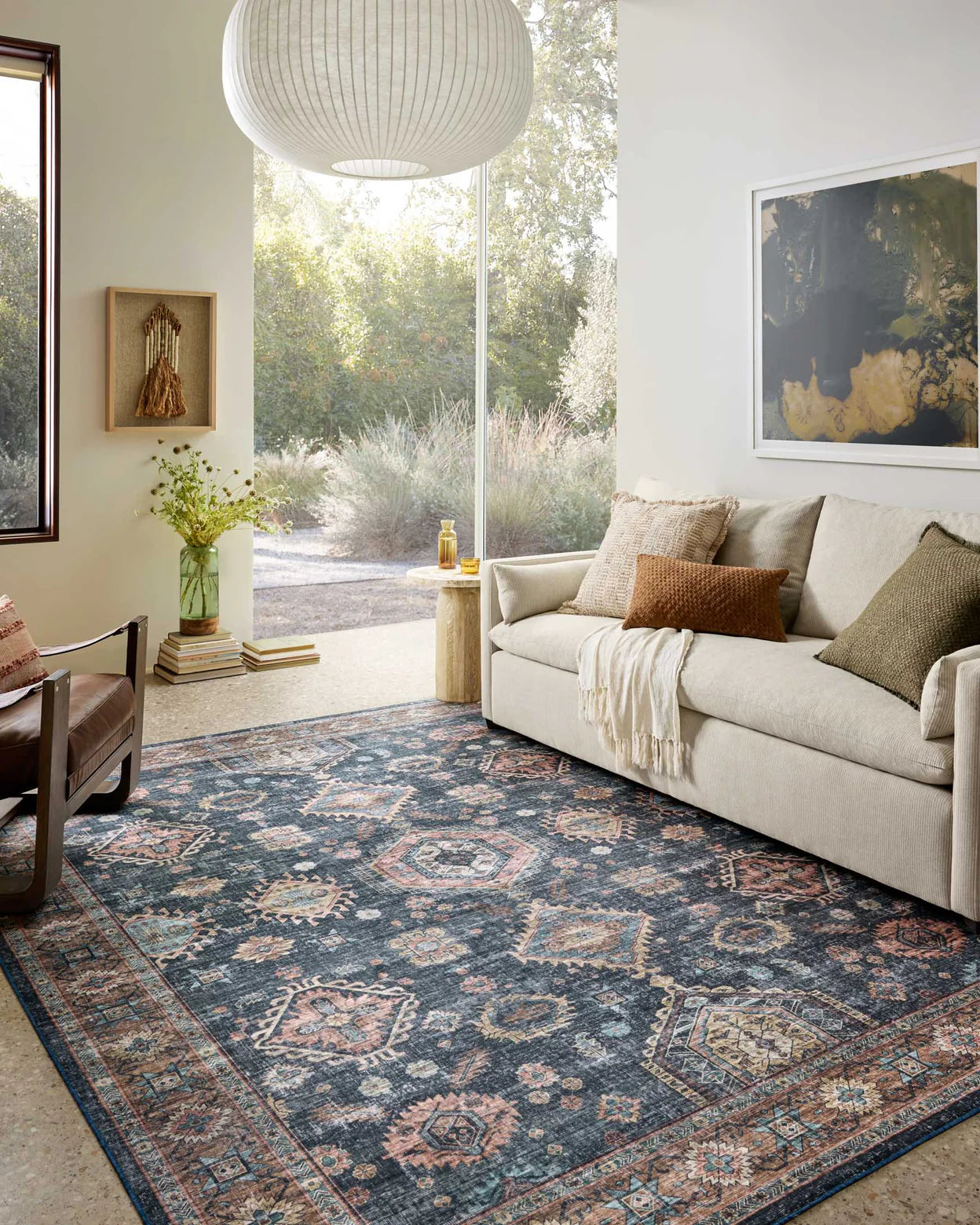Anniston Rug Denim / Sunset, Machine Washable - Image 2