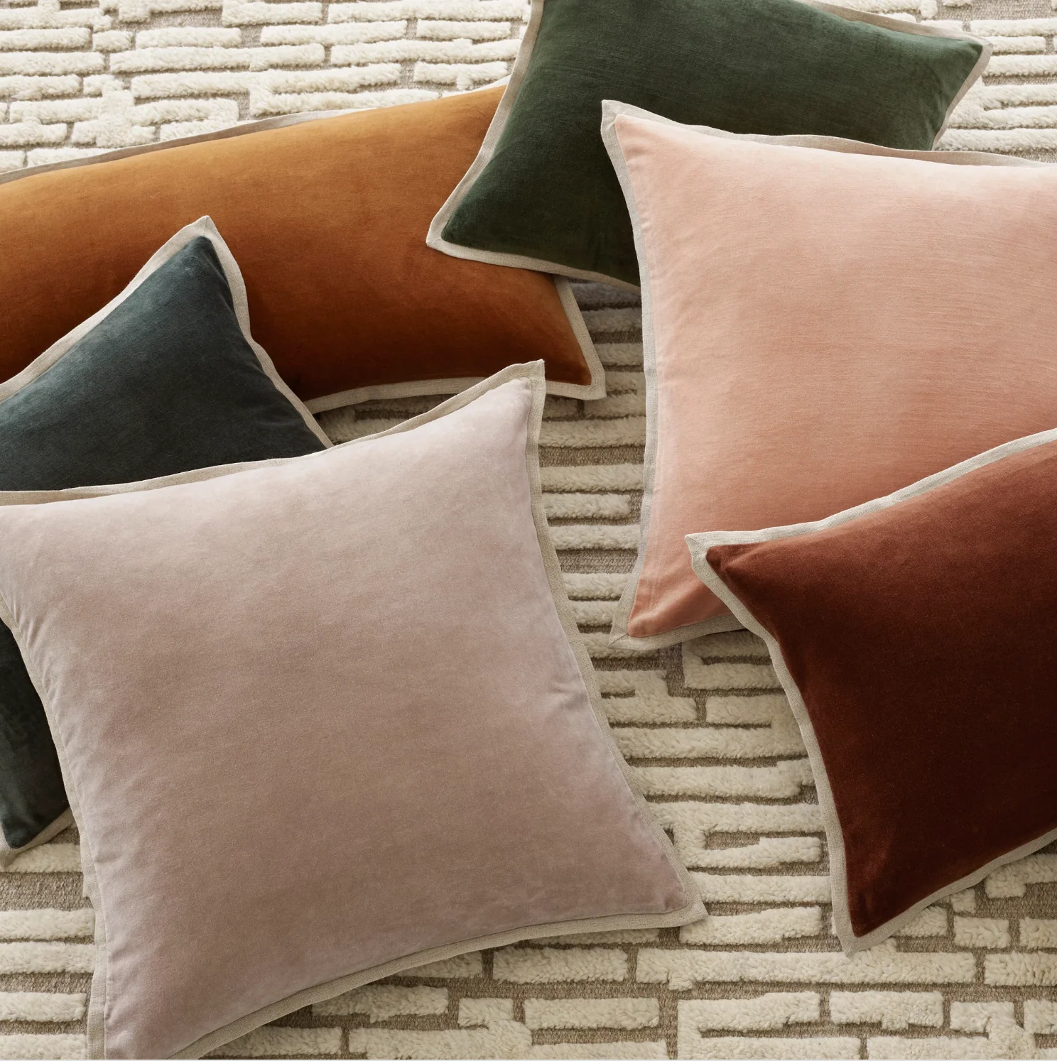 Kalamata Velvet / Linen Russet Pillows - Image 3
