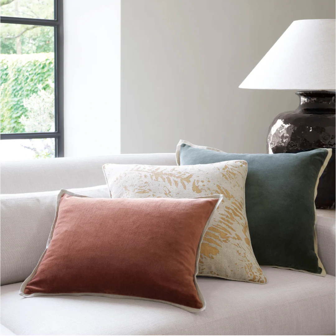 Kalamata Velvet / Linen Russet Pillows - Image 2