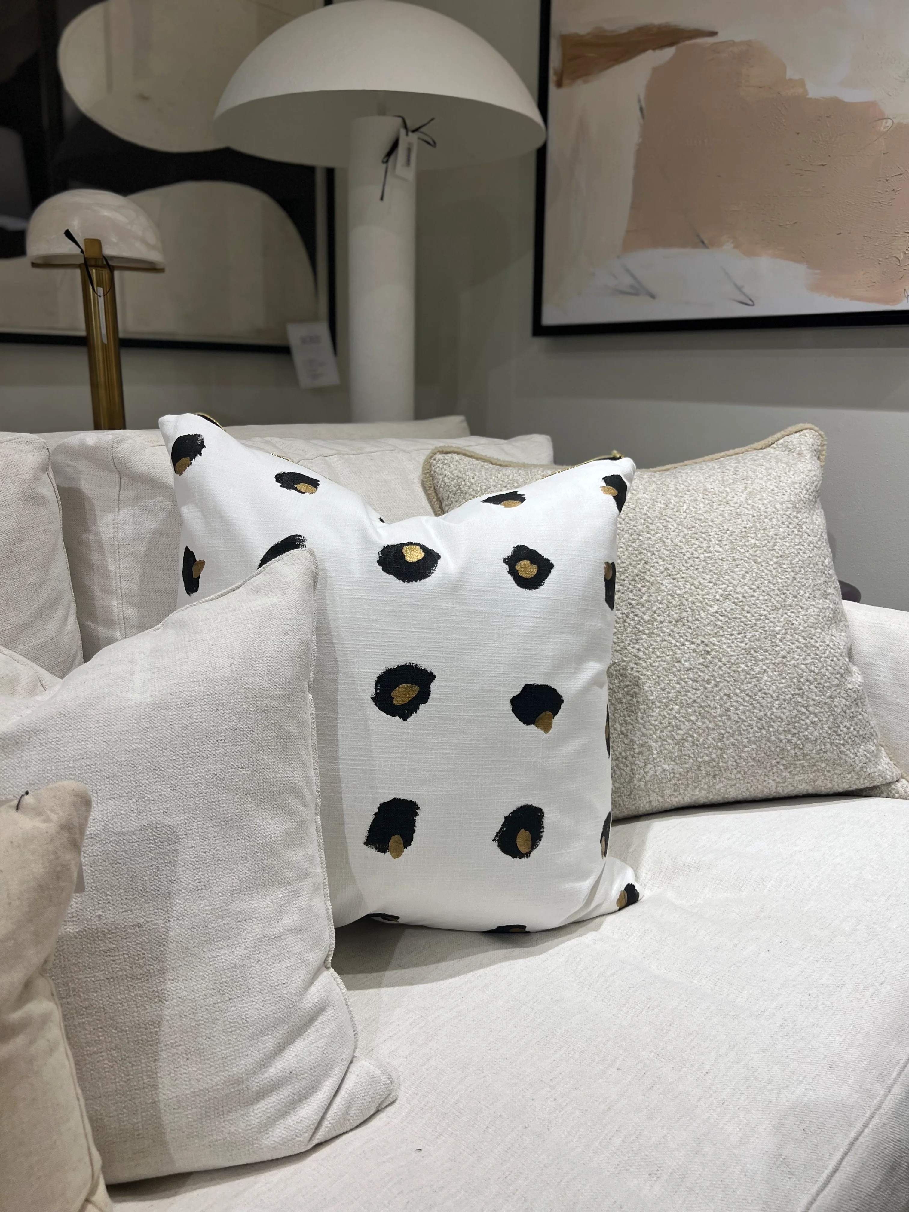 Hand Painted Polka Dot Pillows - Image 3