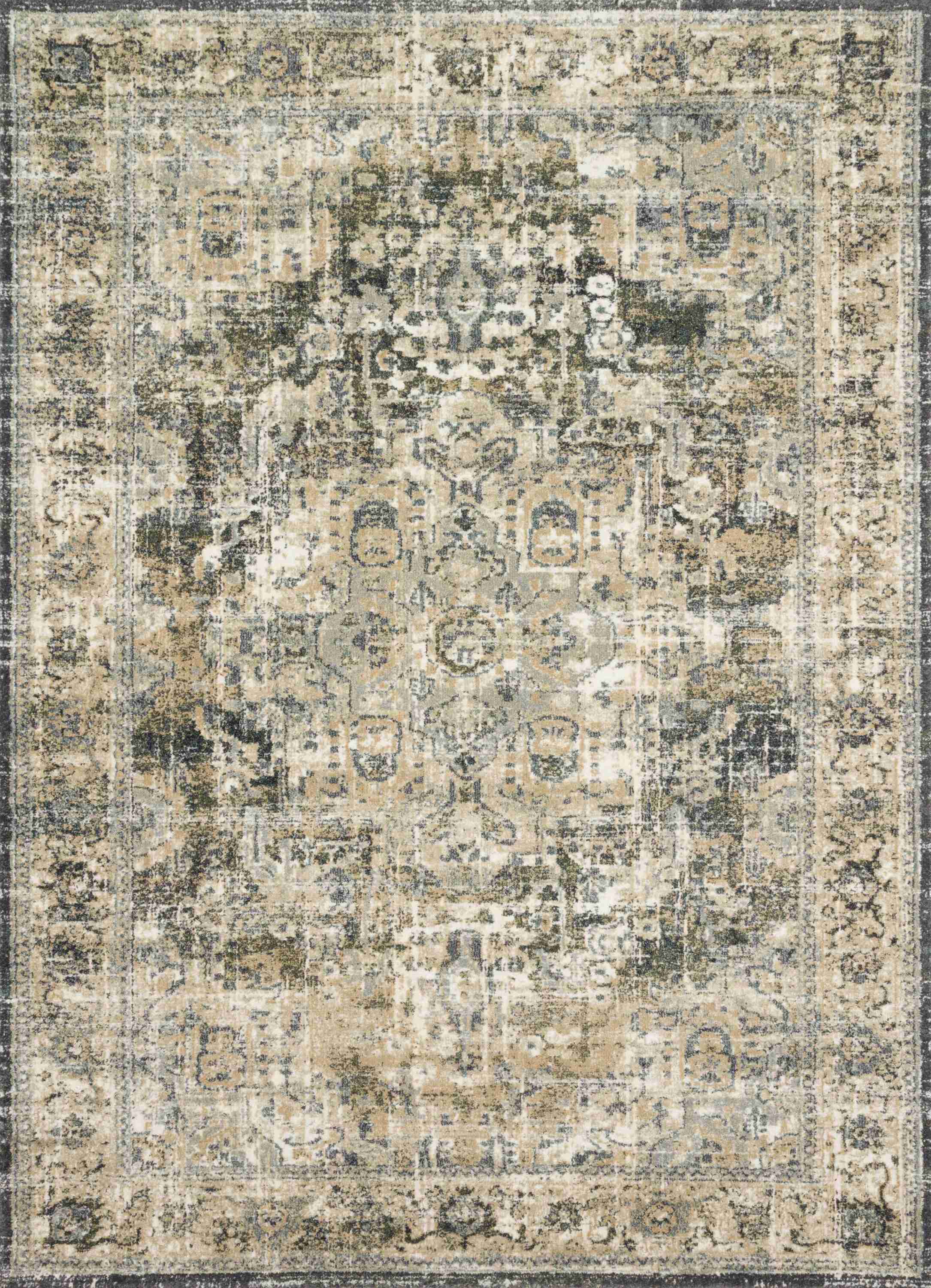 Magnolia Home by Joanna Gaines x Loloi James Natural / Fog Rug - Image 1