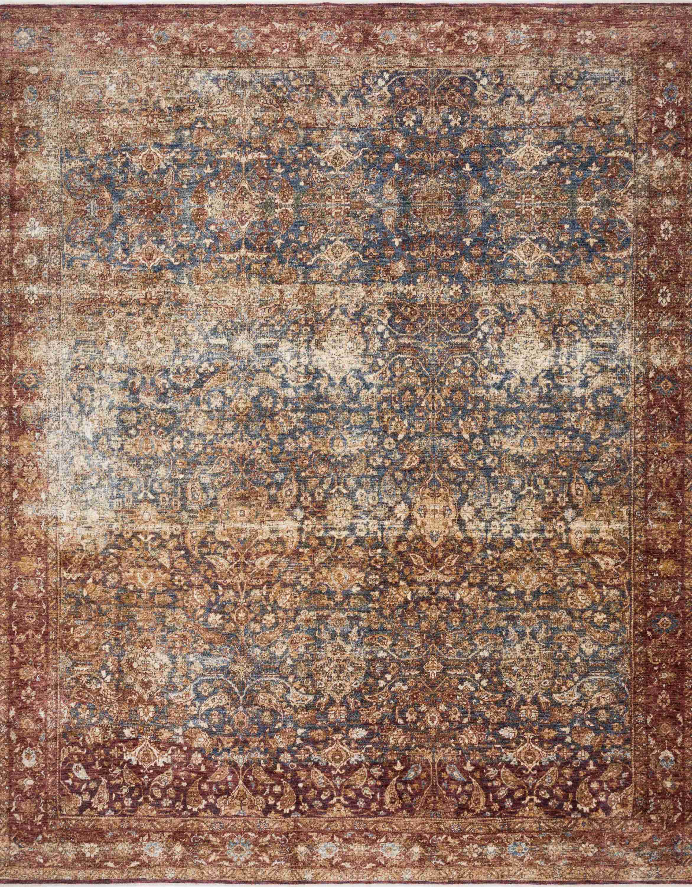 Magnolia Home by Joanna Gaines x Loloi Kennedy Denim / Brick Rug