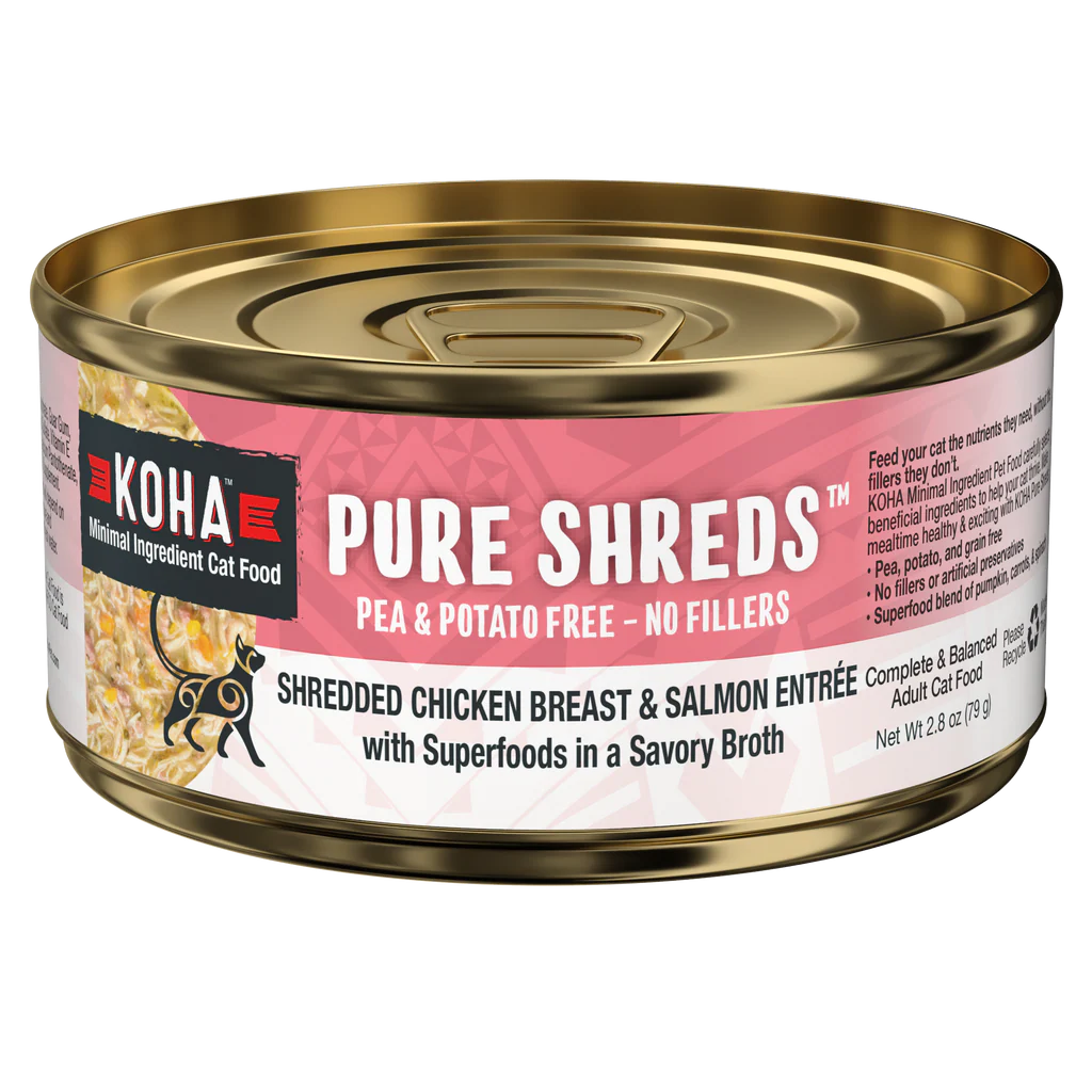 Koha Wet Cat Food 5.5oz Shredded Chicken and Salmon - Image 1