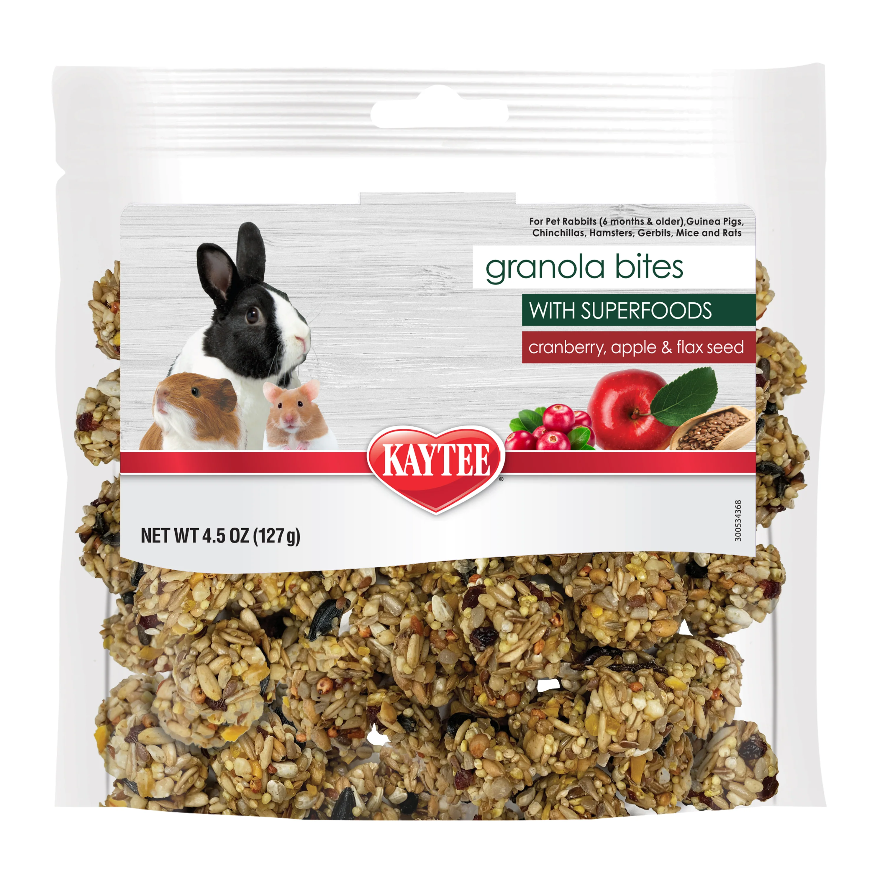 Kaytee Granola Bites with Superfoods Cranberry, Apple and Flax 4.5 oz - Image 1