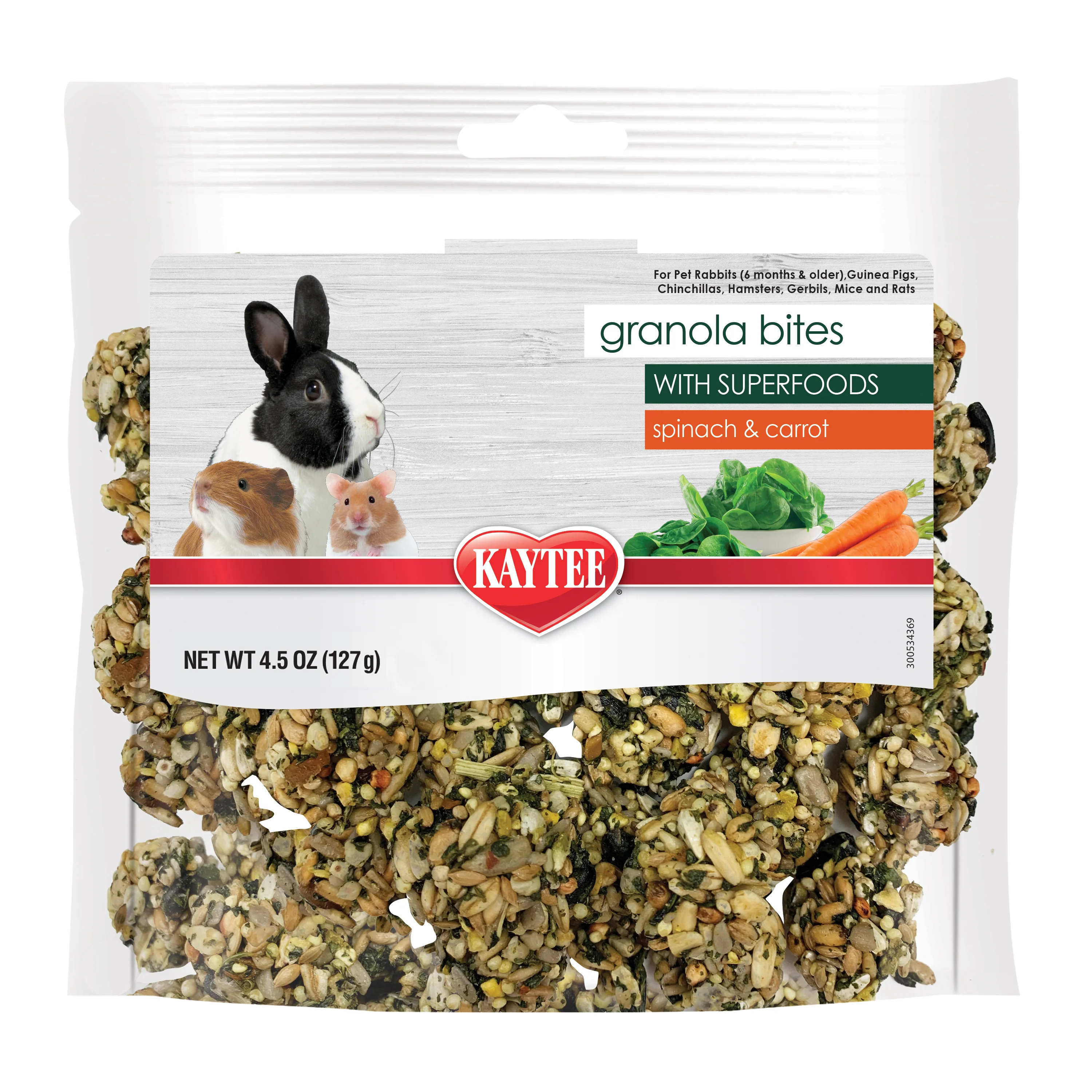Kaytee Granola Bites with Superfoods Spinach and Carrot 4.5 oz - Image 1