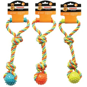 Boss Pet Chomper Spike Ball Rope Tug 15in - Image 1