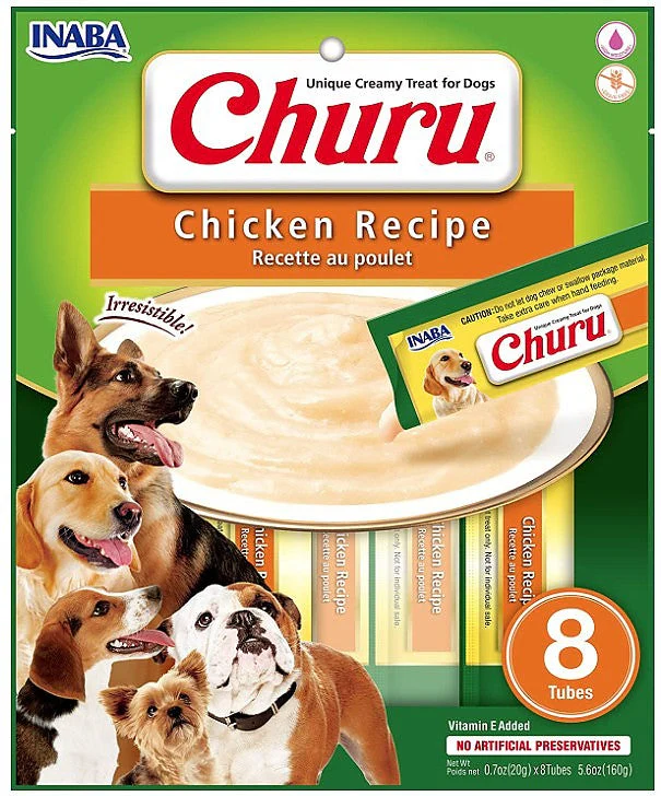Inaba Churu Chicken Recipe Creamy Treat for Dog 1.4oz Pouch - Image 1