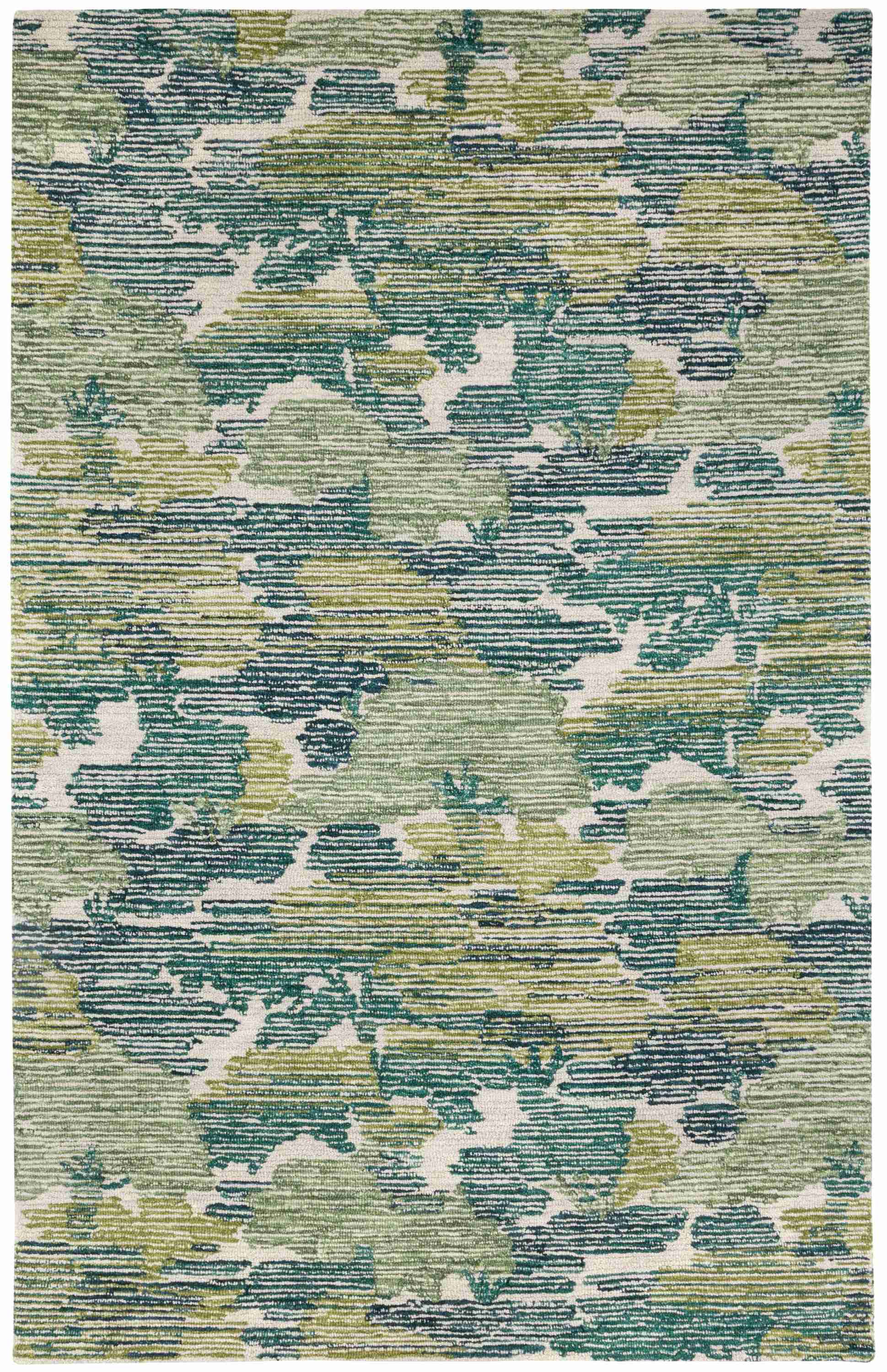 Ladycross Green Hand Hooked Wool Rug - Image 1